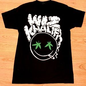 Wiz Khalifa Smoking Smiley Tee. Black/White, Size Medium.